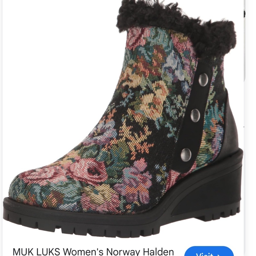 Muk Luka 7 NEW Floral Patterned Ankle Boots